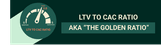 Speedometer showing the ideal LTV to CAC ratio for SaaS companies