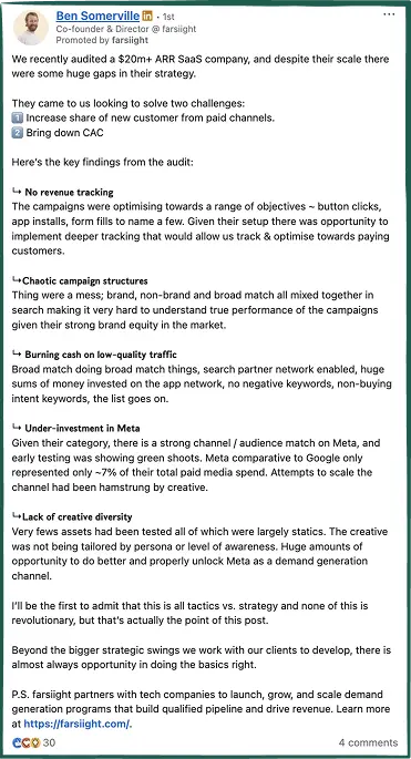 thought leader ad on linkedin